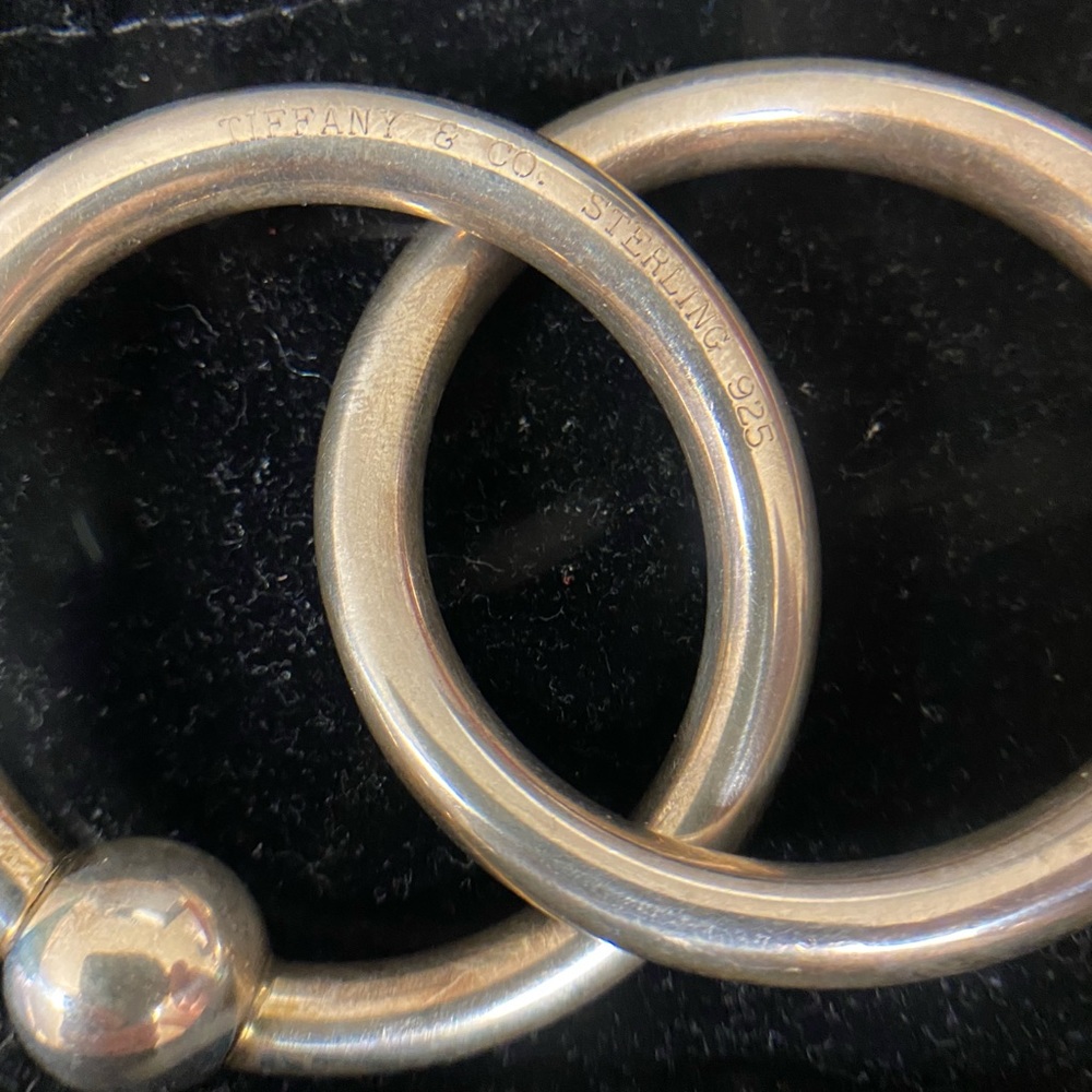 Tiffany & co baby rattle sterling silver vintage with box and dust bag